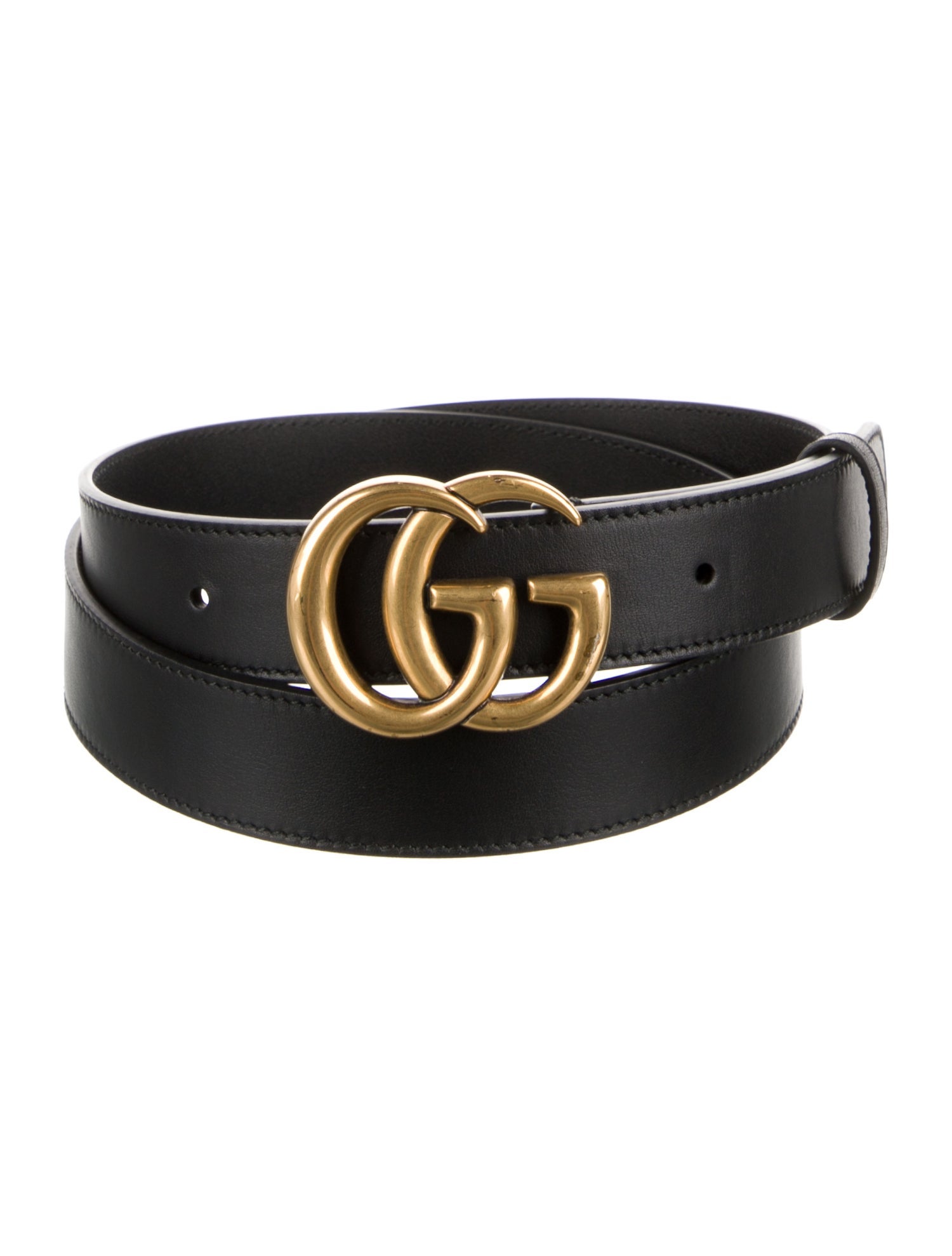 Gucci Double G Logo Leather Belt